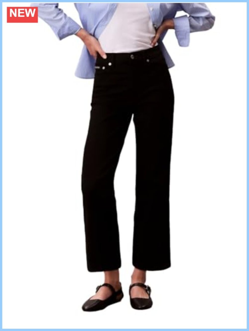 High Rise Ankle Bootcut Jeans 5-Pocket Button Zip Fly Classic Fit